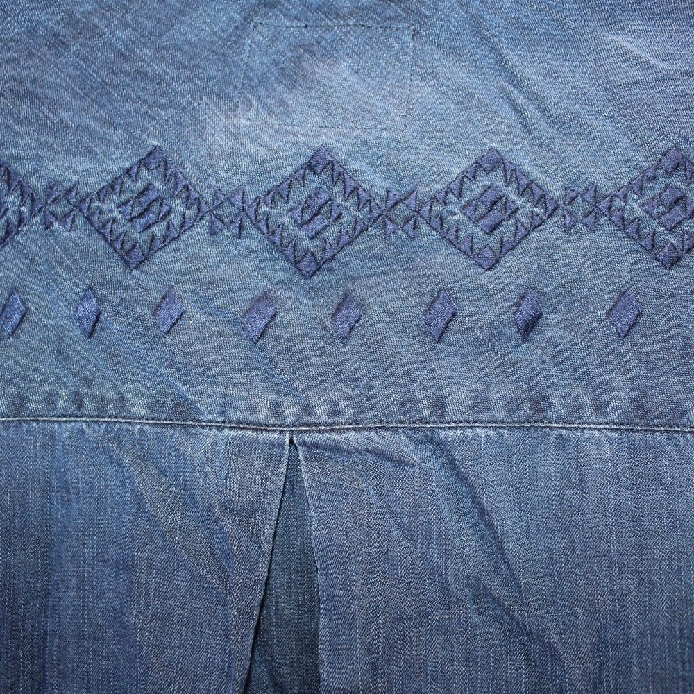Rails Aztec Socorro Embroidered Chambray Shirt Xs - image 5